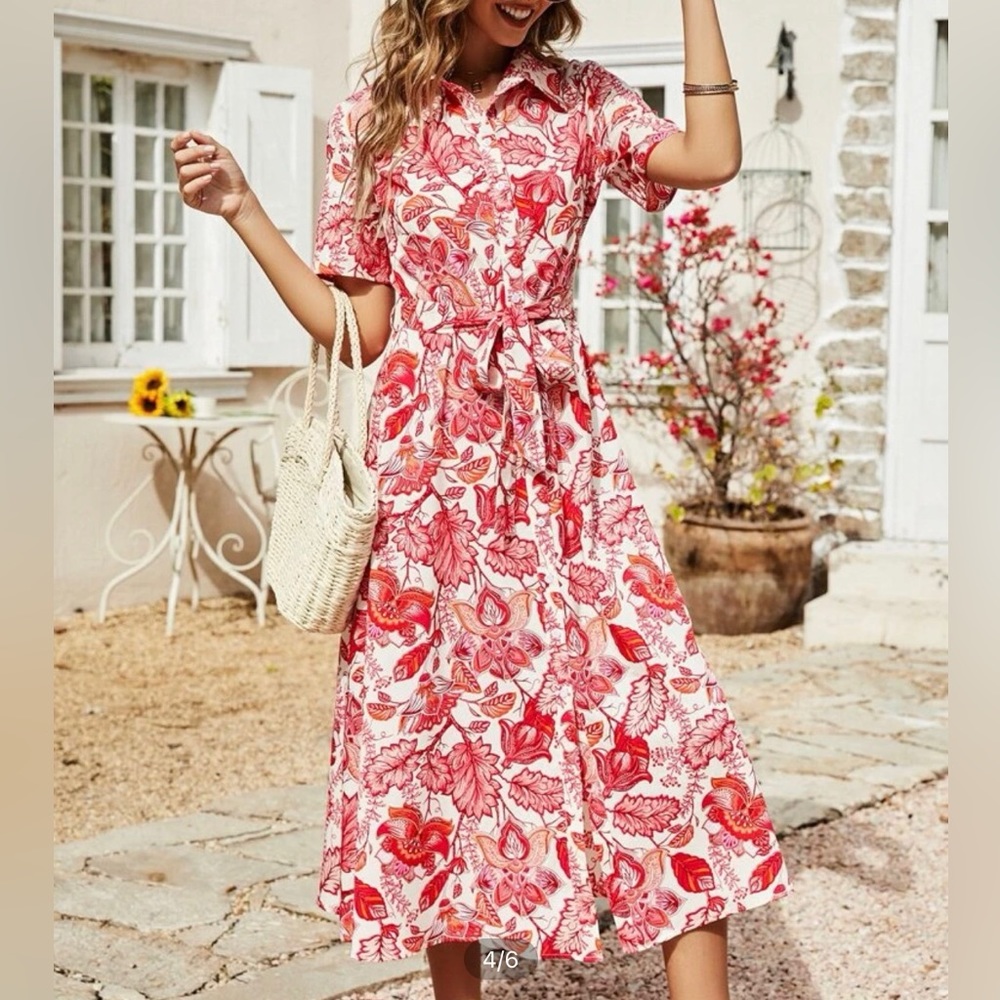 Floral print Belted dress